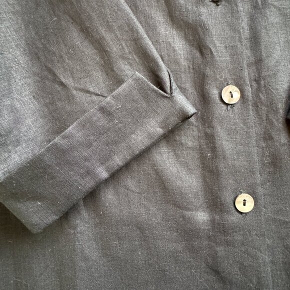 laura clement collection | Dresses | Laura Clement Collection Black 0 Linen Button Down Shirt 